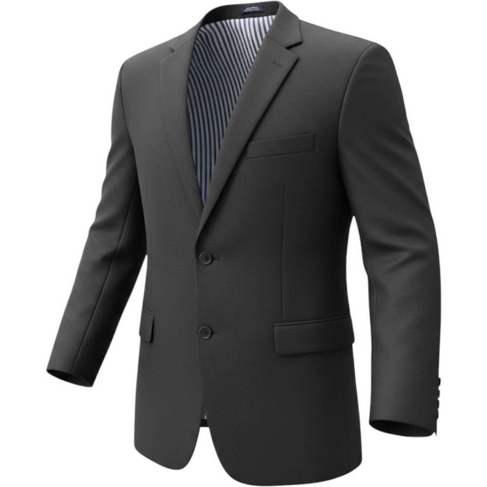 Tommy Hilfiger Mens 42L Charcoal Gray 100% Worsted Wool 2-Button Sport Coat